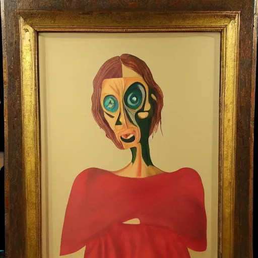 Prompt: an extremely unsettling framed painting