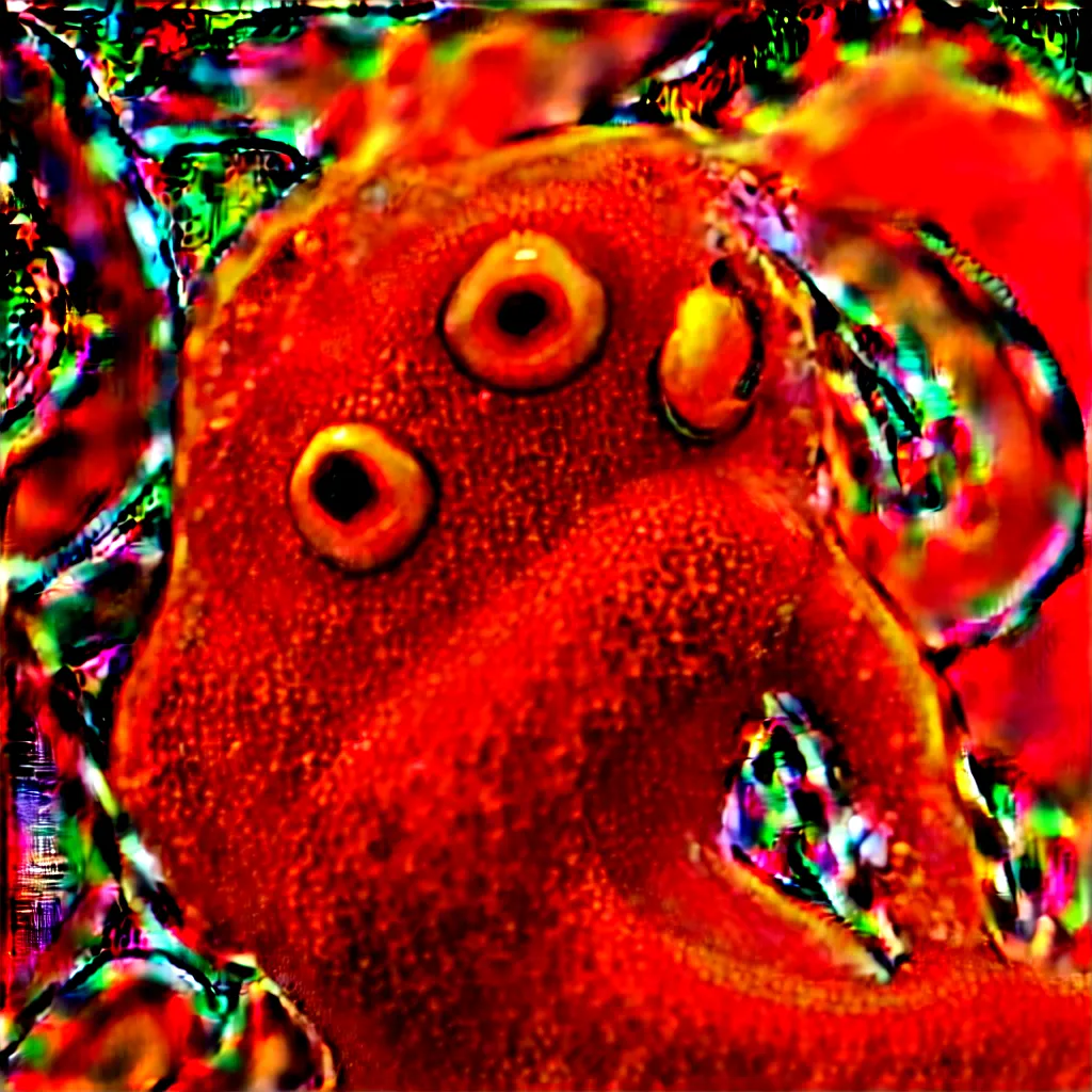 Image similar to fiery whimsical emotional eyes cephalopod, in a photorealistic macro photograph with shallow dof