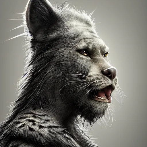 Prompt: extremely realistic portrait of a real life panter king with a very long fur and a wizard hat, fantasy, trending on artstation, heroic pose, highly detailed, profile picture, 8k