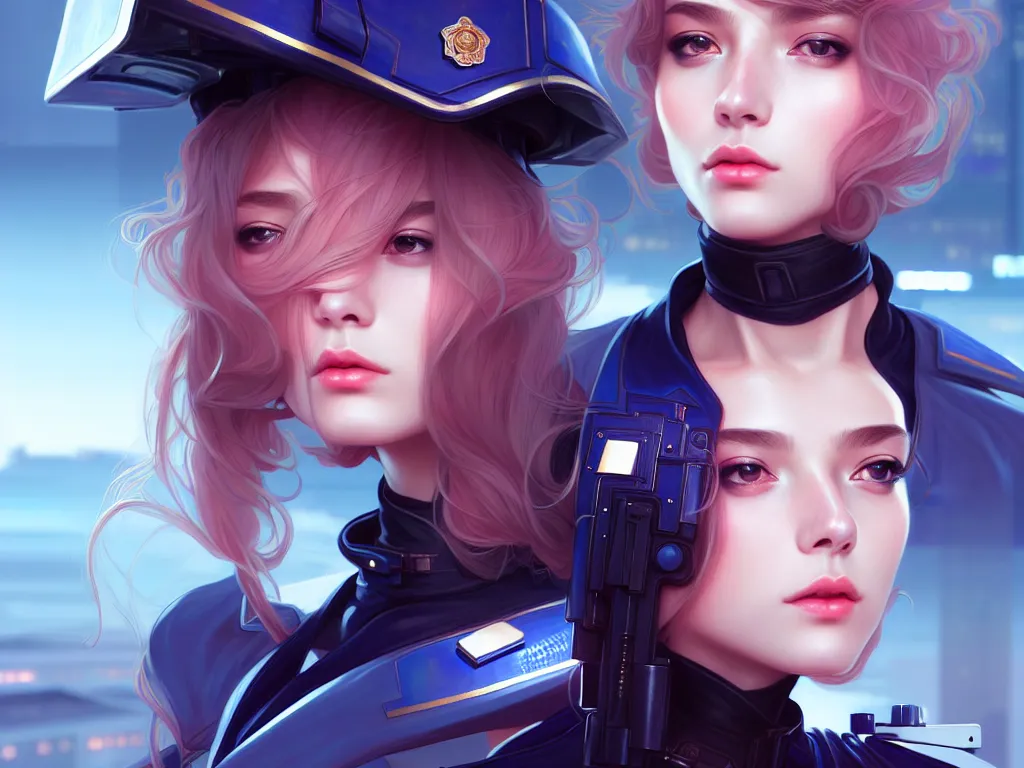 Prompt: portrait futuristic police uniform girl, at future sau paulo neon light rooftop, ssci - fi and fantasy, intricate and very very beautiful and elegant, highly detailed, digital painting, artstation, concept art, smooth and sharp focus, illustration, art by tan zi and ayanamikodon and alphonse mucha and wlop