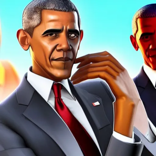 Image similar to barack Obama in fortnite