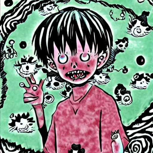 Prompt: Junji Ito Cute devil