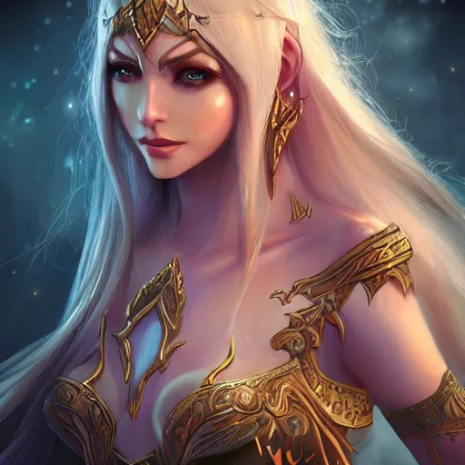 Prompt: world of warcraft elven druid, fantasy, elegant, highly detailed, artstation, concept art, smooth, sharp focus, illustration, art by artgerm