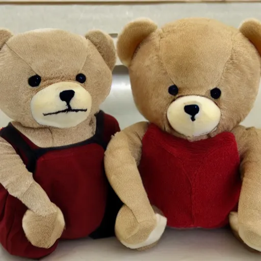 Image similar to teddy bears picnic in the style of carol lawson as plush toys in a grab machine,