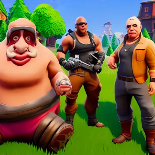 Image similar to an in-game screenshot of Danny Devito as a skin in Fortnite