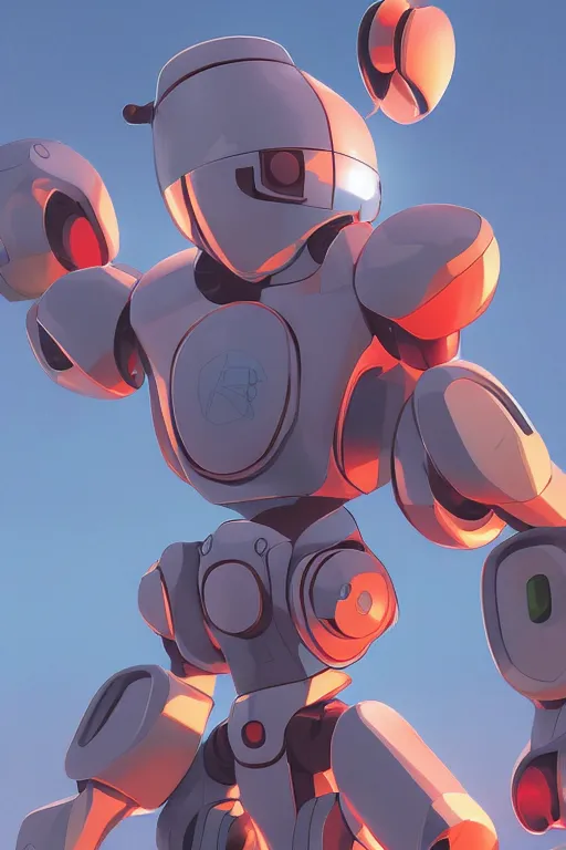 Image similar to metabots medabots medarotto medarot robot minimalist comics, behance hd by jesper ejsing, by rhads, makoto shinkai and lois van baarle, ilya kuvshinov, rossdraws global illumination ray tracing hdr radiating a glowing aura