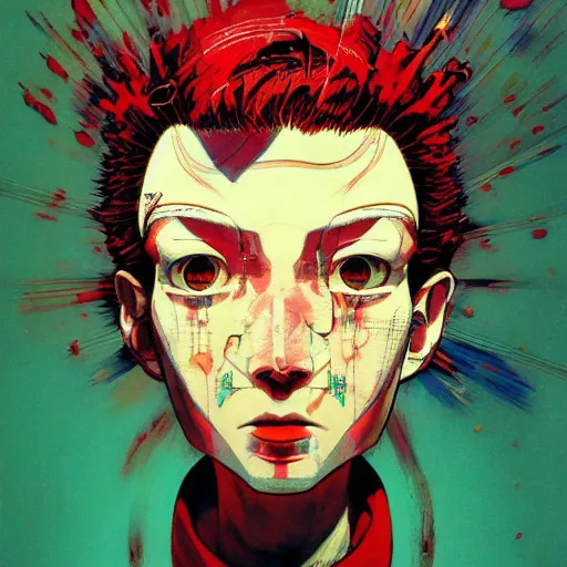 Image similar to prompt : soviet punk portrait soft light painted by james jean and katsuhiro otomo and erik jones, inspired by akira anime, smooth face feature, intricate oil painting, high detail illustration, sharp high detail, manga and anime 1 9 9 9