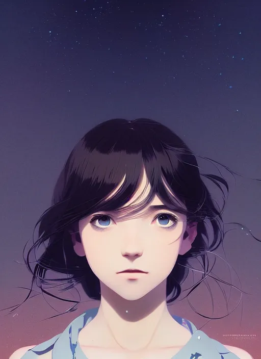 Image similar to portrait of a girl by ilya kuvshinov, cloudy sky background lush landscape ln illustration concept art lotr anime key visual portrait long flowing hair fine detail delicate features gapmoe kuudere trending pixiv by victo ngai fanbox by greg rutkowski makoto shinkai takashi takeuchi studio ghibli