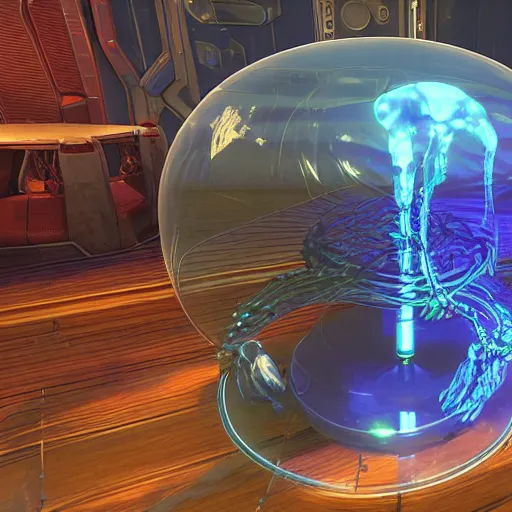 Image similar to the jellyfish stool by guardians of the Galaxy, elysium, star citizen