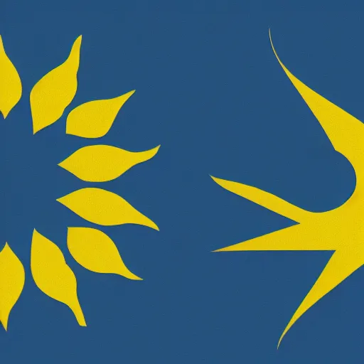 Image similar to concept art of ukraine flag in the shape of flower