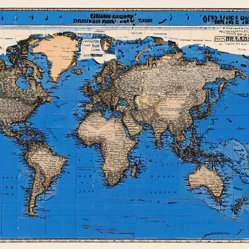 Image similar to geopolitical map of a strange new world, miller projection, monochromatic