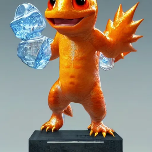 Prompt: a charmander clear ice sculpture, ultra realistic, concept art, intricate details, highly detailed, photorealistic, octane render, 8 k, unreal engine, art by frank frazetta, simon bisley, brom