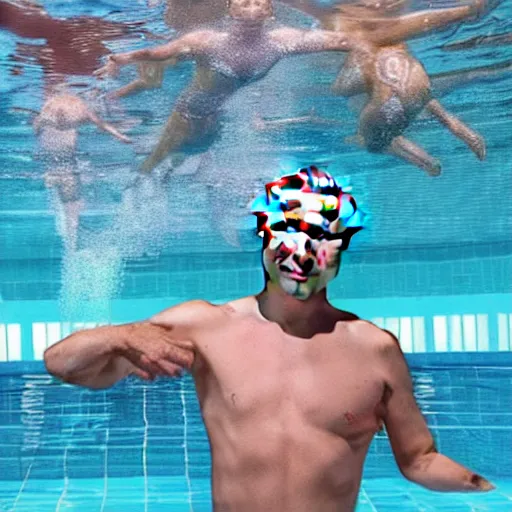 Prompt: Putin aquatic disco, hyper realistic photo