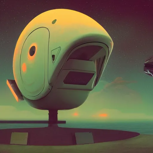 Prompt: giant robot head on the ground while robotic dolphins are flying in the sky by beeple, digital art