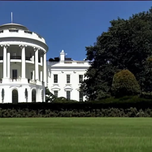 Prompt: live on cnn ufo lands on whitehouse lawn