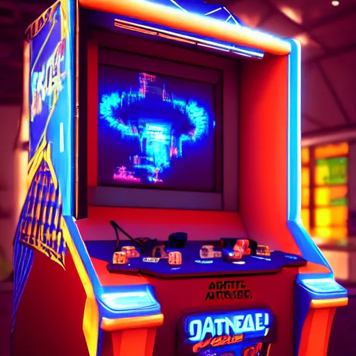 Prompt: 1990s arcade machine, octane render, unreal engine, digital art, Artstation, Trending on Artstation, cgsociety, Pinterest, 8k , close up to the screen, godrays, volumetric, reflections, cinematic, epic, accurate, coherent,