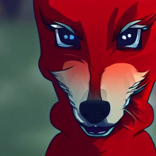 Prompt: a red wolf in a hoodie, anime, ultra HD, pleasant