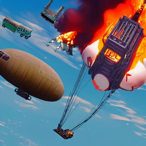 Prompt: hindenburg disaster in fortnite