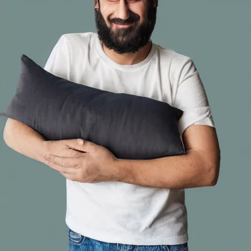 Prompt: photo of grogu holding a pillow, photorealistic, hd
