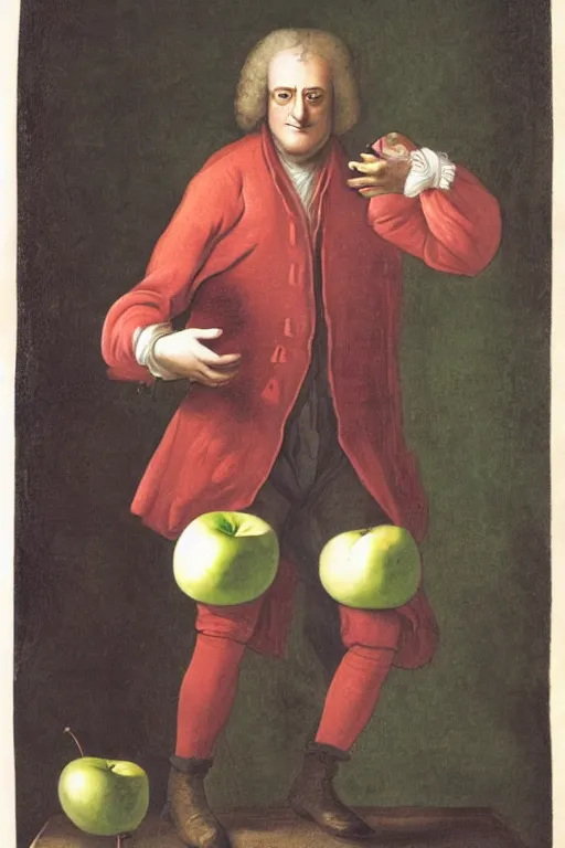 Image similar to isaac newton juggling apples