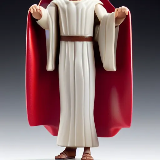 Prompt: jesus christ action figure made by mattel, studio photography