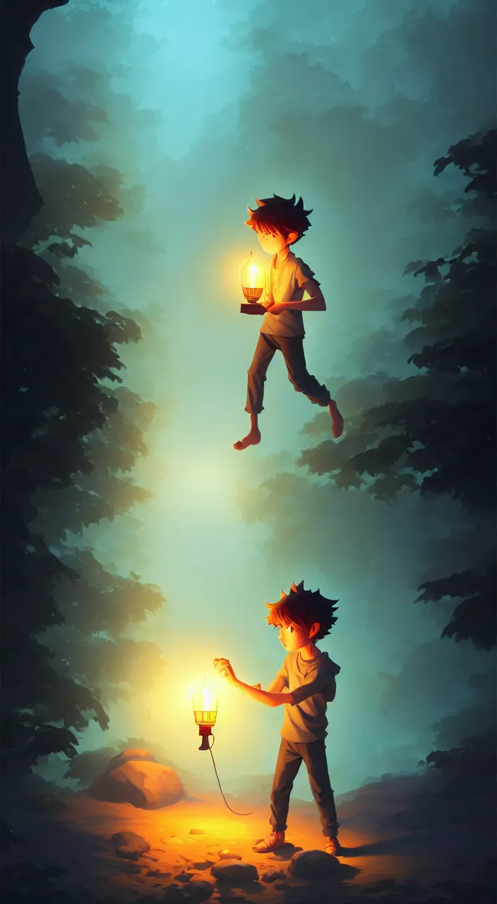 Image similar to boy holding a lantern walking into a dark forest, in marble incrusted of legends official fanart behance hd by jesper ejsing, by rhads, makoto shinkai and lois van baarle, ilya kuvshinov, rossdraws global illumination