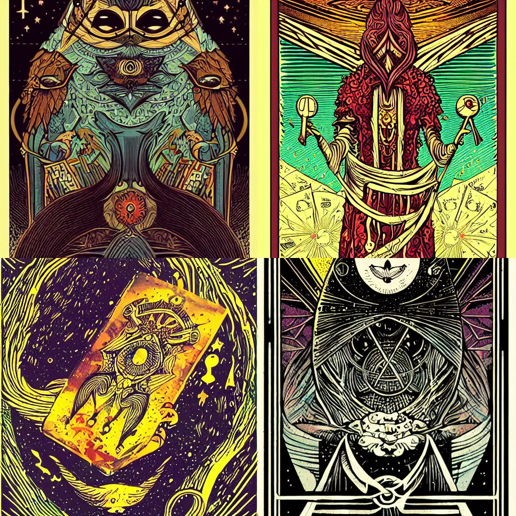 Prompt: tarot card, illustration by Petros Afshar, highly detailed