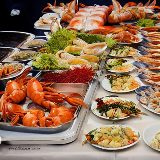 Prompt: seafood buffet