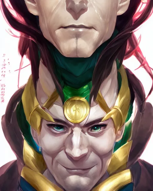 Prompt: anime portrait of Loki as an anime man by Stanley Artgerm Lau, WLOP, Rossdraws, James Jean, Andrei Riabovitchev, Marc Simonetti, and Sakimichan, trending on artstation