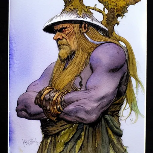 Prompt: a realistic and atmospheric watercolour fantasy character concept art portrait of urho kekkonen kekkonen kekkonen kekkonen kekkonen kekkonen as a druidic warrior wizard looking at the camera with an intelligent gaze by rebecca guay, michael kaluta, charles vess and jean moebius giraud