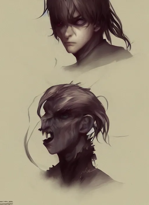 Image similar to detailed beautiful cool male character art depicting a creepy vampire monster, concept art, depth of field, on amino, by sakimichan patreon, wlop, weibo, bcy. net, colorhub. me high quality art on artstation.