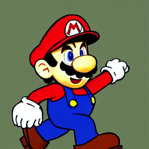 Prompt: super mario by adolphe millot