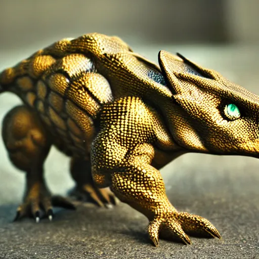 Image similar to real life Pokemon, creepy, scaly, menacing, realistic, golden hour, sharp focus