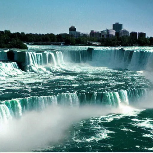 Image similar to Niagara Falls made but it’s all milk realistic vacation