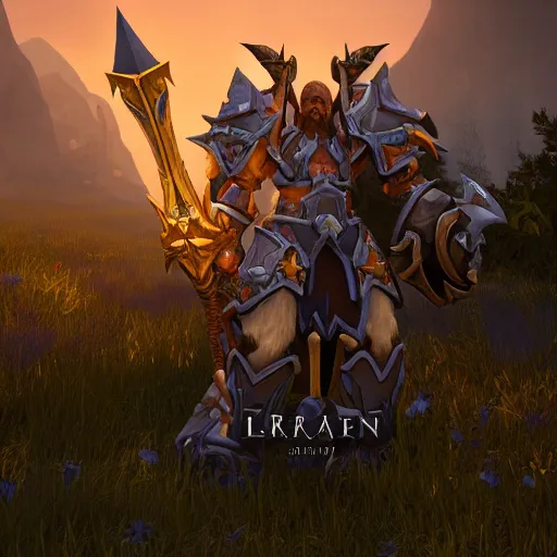 Image similar to a world of warcraft paladin with lightbringer armor in unreal engine 5, au naturel, hyper detailed, digital art, trending in artstation, cinematic lighting, studio quality, smooth render, unreal engine 5 rendered, octane rendered, art style by klimt and nixeu and ian sprigger and wlop and krenz cushart