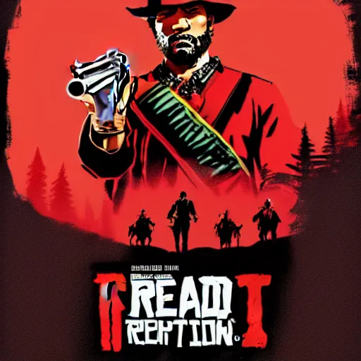 Image similar to illustration red dead redemption 2 artwork of kanye west, in the style of red dead redemption 2 loading screen, by stephen bliss