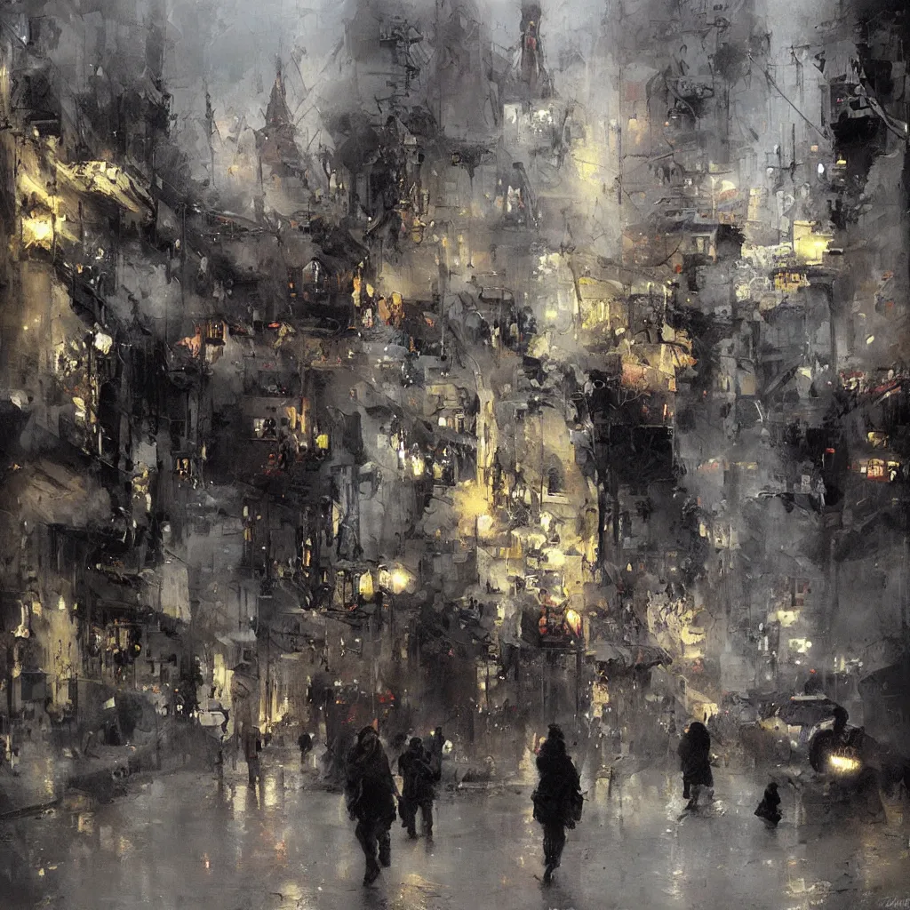 Image similar to tbilisi painted by jeremy mann