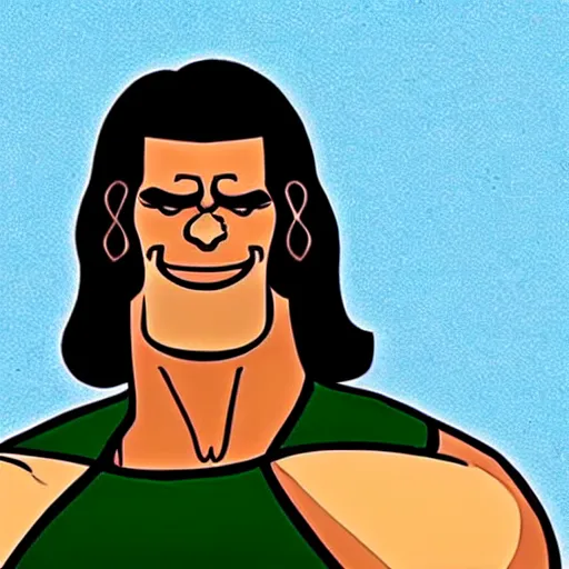 Image similar to the great khali as a cartoon network character