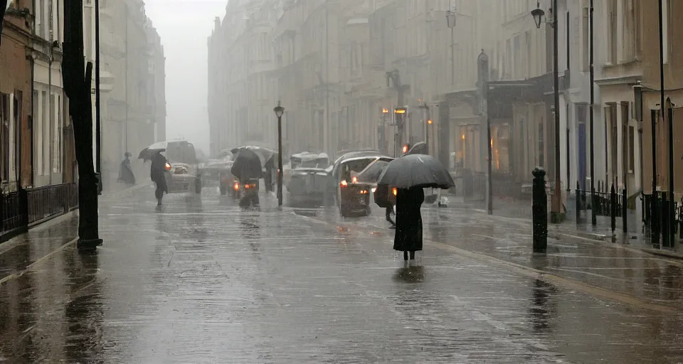 Image similar to a rainy british street in 2006