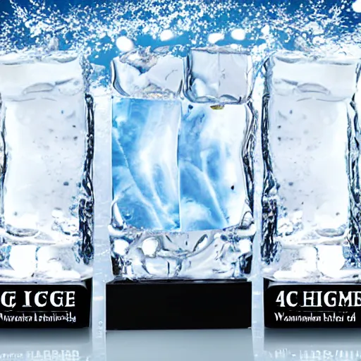 Image similar to ice blocks highly detailed award winning 4 k high definition