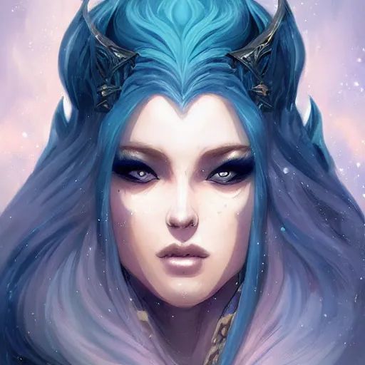 Image similar to uria, lady of searing flames, heroine, beautiful, young, minimalist, detailed close - up portrait in the style of ross tran, marte gracia, and peter mohrbacher, comic book lineart