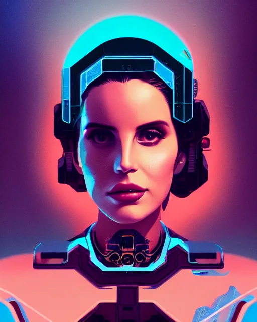 Image similar to portrait of lana del rey as a cyborg. intricate abstract. intricate artwork. by tooth wu, wlop, beeple, dan mumford. octane render, trending on artstation, greg rutkowski very coherent symmetrical artwork. cinematic, hyper realism, high detail, octane render, 8 k, iridescent accents