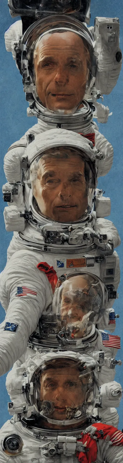 Image similar to a detailed bust of an astronaut art by norman rockwell, cinematic, epic composition, hd, digital painting, digital art, concept art, illustration, comic art, stylized, masterpiece, award - winning