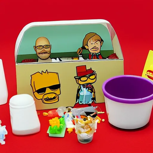 Prompt: breaking bad happy meal toy