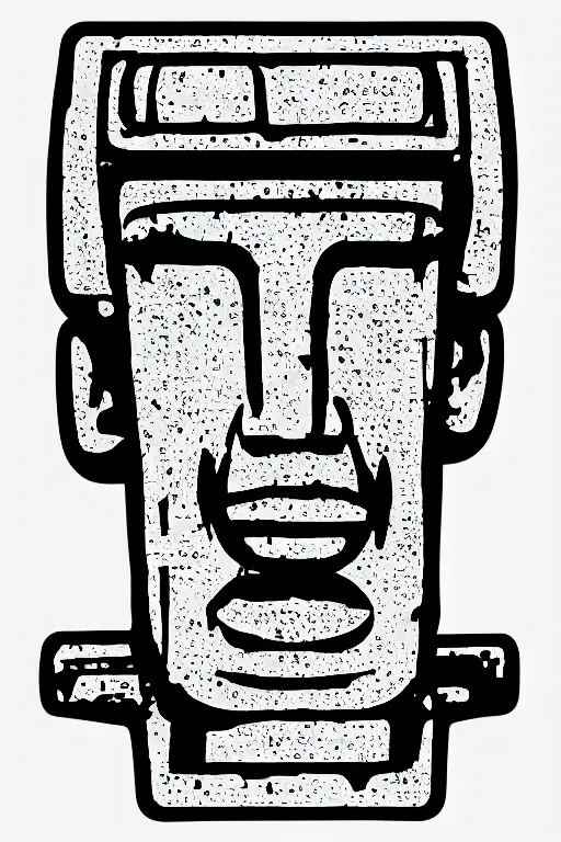 Image similar to sticker art, cronobreaker moai statue popart slap face caricature comic book illustration cartoon graffity street digital