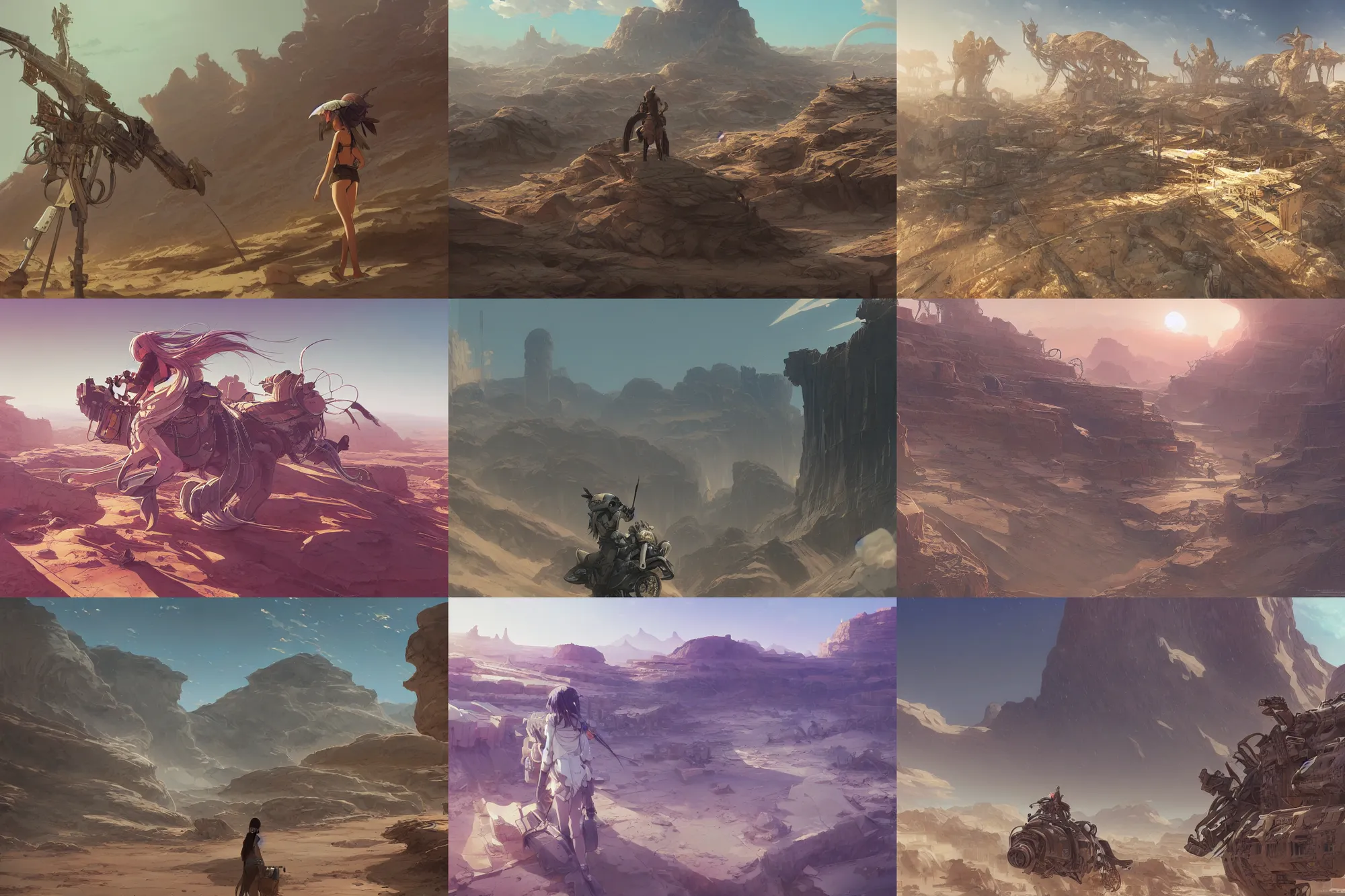 Prompt: desert wasteland, semirealistic, hyper detailed, digital painting, artstation, concept art, sharp focus, illustration, art by makoto shinkai and masamune shirow and wlop