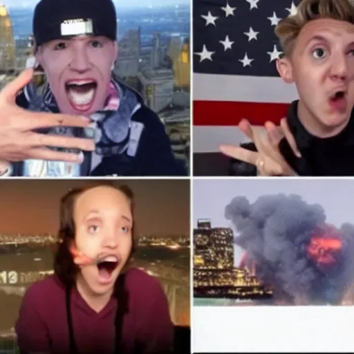 Image similar to Youtubers reacting to 9/11