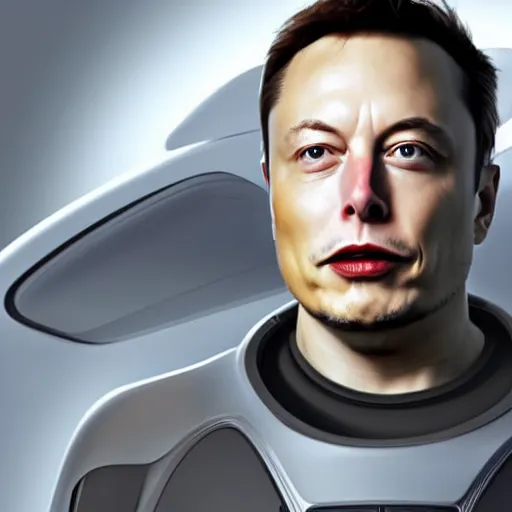 Image similar to android musk. elon musk as an android. concept art. hyper realistic 3 d render. 4 0 0 0 samples, denoising