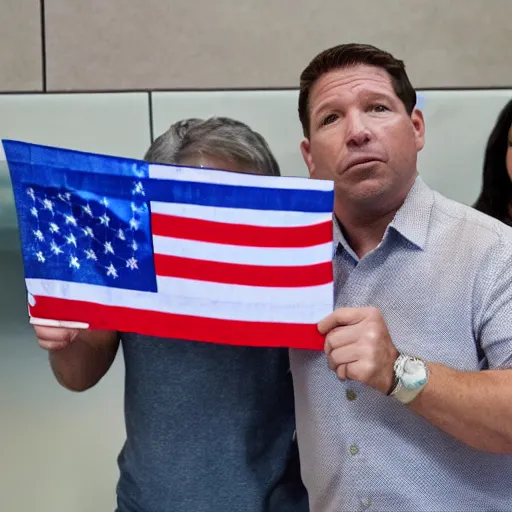 Image similar to ron desantis in our flag means death