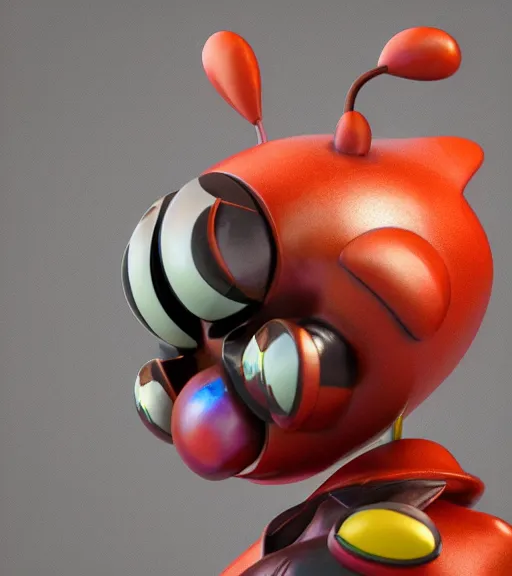 Prompt: a sculpture of cartoon bee by ray tracing, octane redner brilliantly coloured, trending on artstation, unreal engine, hdr, polished